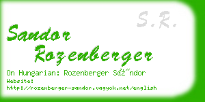 sandor rozenberger business card